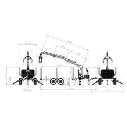 Grue sur remorque porte grumes 3000KG, HRW-30 Jansen
