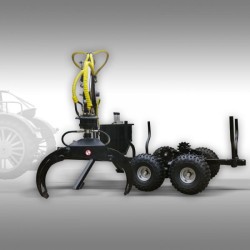 Grue treuil sur remorque 4 X 4, porte grumes HRW-15 Jansen