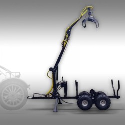 Grue treuil sur remorque 4 X 4, porte grumes HRW-15 Jansen